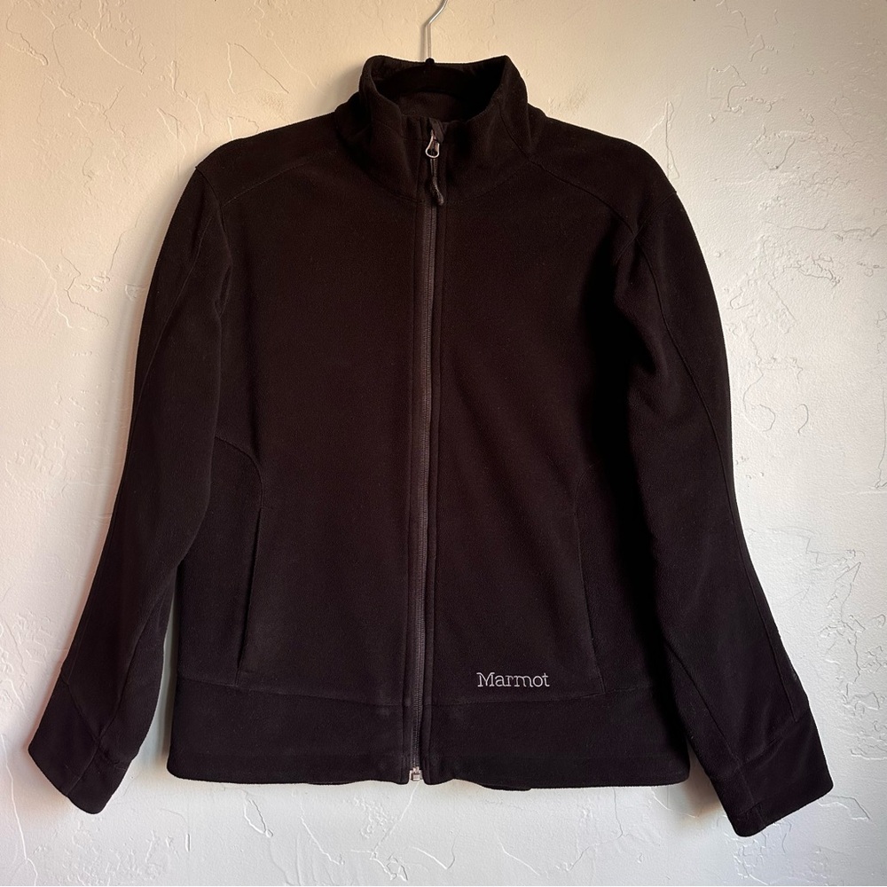 Marmot Women’s Windstopper Black‎ Fleece Zip Up Jacket Medium EUC